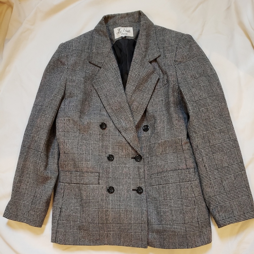 Le Suit Womens Petite Wool Blazer Size 8P